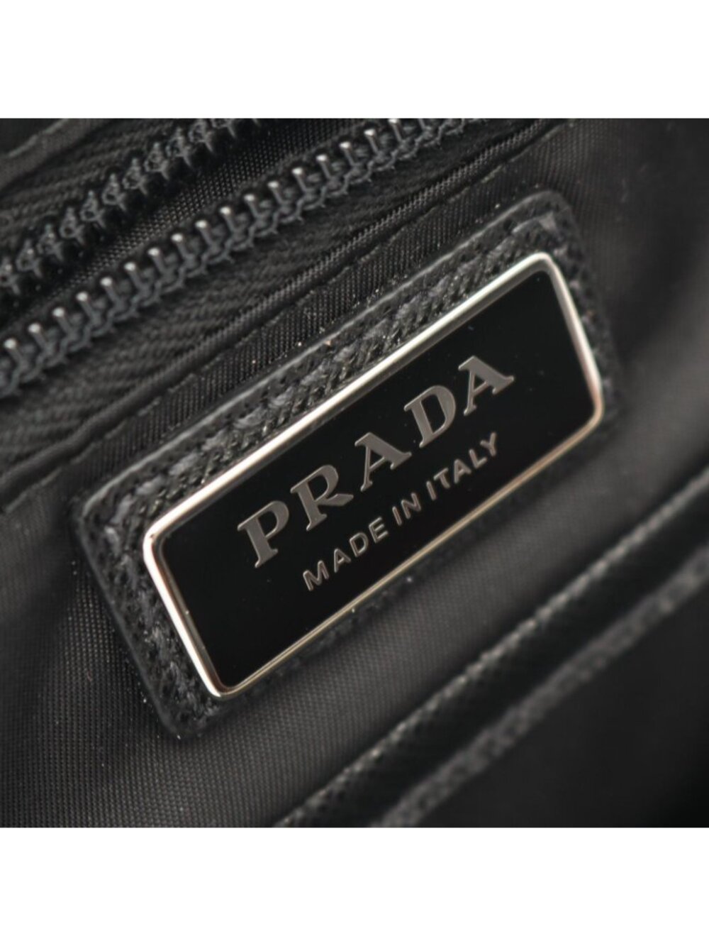 Prada Waist Bag Re-Nylon Black Nylon Saffiano Leather Triangle Logo - Picture 4 of 6